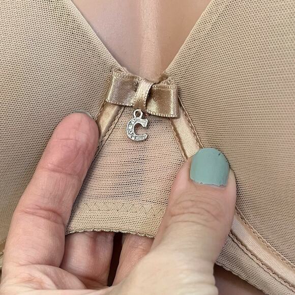 Chantelle Sublime Strapless Bra 32DD Nude Mesh Underwired Molded Lightly Lined - Picture 4 of 8